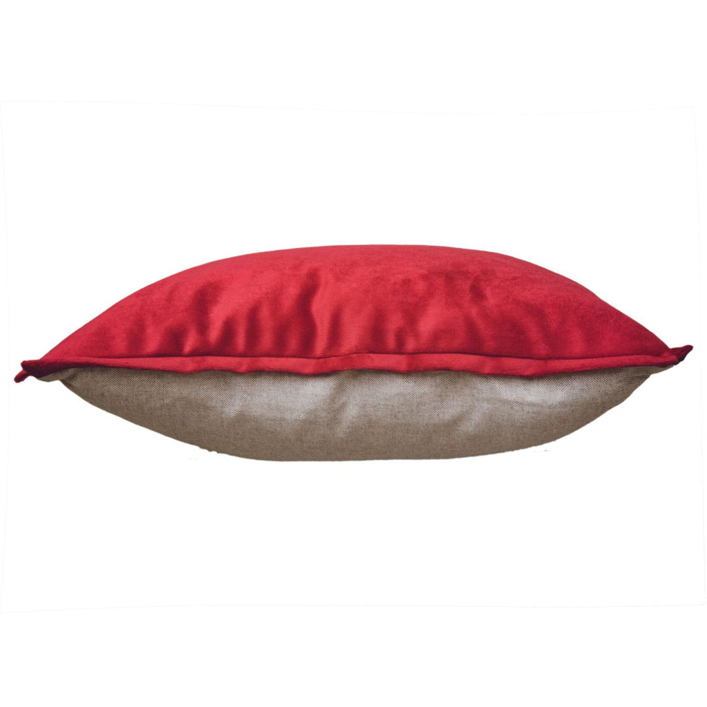 FUNDA DE COJÍN PESTAÑA ROJO 44x44cm